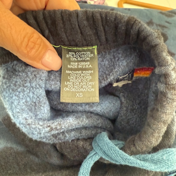 Aviator Nation Dark Blue Tie Dye Pullover Sweatshirt & Jogger Set Activewear - Picture 10 of 10